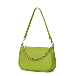 Poseta din piele naturala Romina verde deschis - Img 1