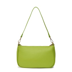 Poseta din piele naturala Romina verde deschis - Img 2