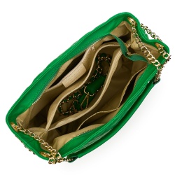 Geanta din piele matlasata Paloma verde - Img 3