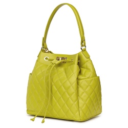 Geanta piele cu aspect matlasat Felice verde - Img 1
