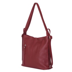 Geanta rucsac 2-in-1 din piele naturala Alesandra grena - Img 1
