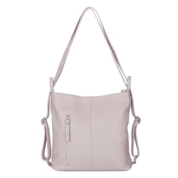 Geanta rucsac 2-in-1 din piele naturala Alesandra gri deschis - Img 4