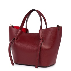 Geanta shopper din piele naturala Veronica grena - Img 1