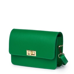 Poseta din piele naturala Mona verde - Img 1