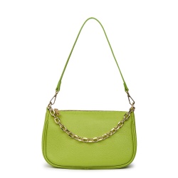 Poseta din piele naturala Romina verde deschis - Img 4