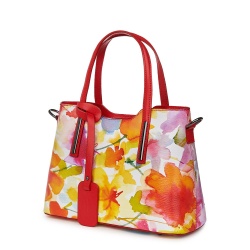Geanta dama din piele cu model floral Mariella FF3 - Img 1