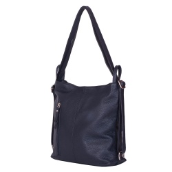 Geanta rucsac 2-in-1 din piele naturala Alesandra bleumarin - Img 1