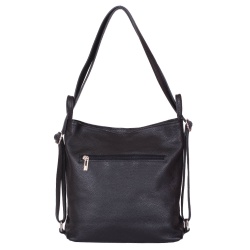 Geanta rucsac 2-in-1 din piele naturala Alesandra neagra - Img 2