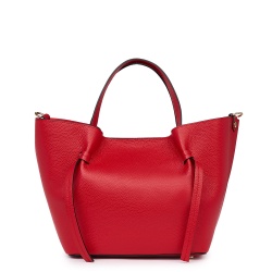 Geanta shopper din piele naturala Veronica rosie - Img 4