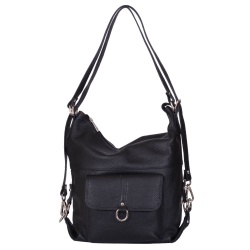 Geanta tip rucsac din piele Monty neagra - Img 4