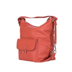 Geanta tip rucsac din piele Monty portocalie - Img 1
