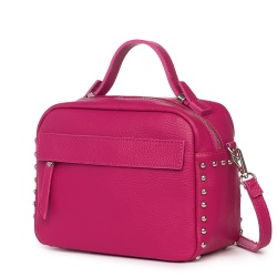Poseta dama din piele naturala Cora fucsia - Img 1