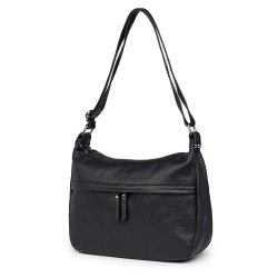 Poseta din piele naturala Amelia neagra - Img 1