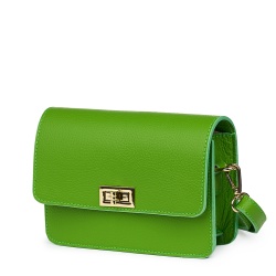 Poseta din piele naturala Mona verde deschis - Img 1