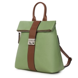 Rucsac din piele naturala Manuel verde fistic - Img 1