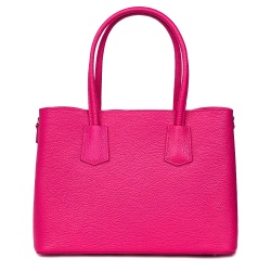 Geanta dama din piele naturala Valentina fucsia - Img 2
