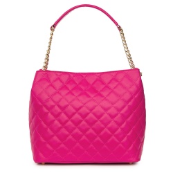 Geanta din piele matlasata Paloma fucsia - Img 2