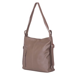 Geanta rucsac 2-in-1 din piele naturala Alesandra bej - Img 1