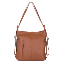 Geanta rucsac 2-in-1 din piele naturala Alesandra maro - Img 4