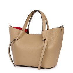 Geanta shopper din piele naturala Veronica bej - Img 1