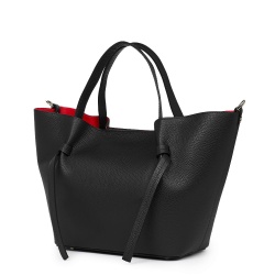 Geanta shopper din piele naturala Veronica neagra - Img 1