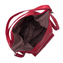 Geanta tip rucsac din piele Monty rosie - Img 3