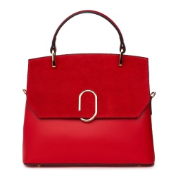 Poseta din piele naturala Ruby rosie - Img 4