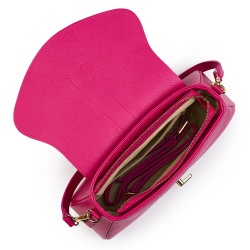 Poseta din piele naturala Valeria fucsia - Img 4