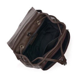 Rucsac piele naturala Jimmy maro inchis - Img 3