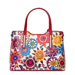 Geanta dama din piele cu model floral Mariella FF7 - Img 2