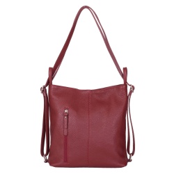 Geanta rucsac 2-in-1 din piele naturala Alesandra grena - Img 4