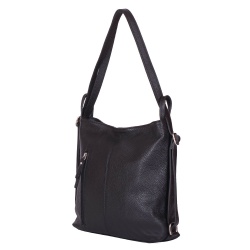Geanta rucsac 2-in-1 din piele naturala Alesandra neagra - Img 1
