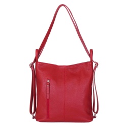 Geanta rucsac 2-in-1 din piele naturala Alesandra rosie - Img 4