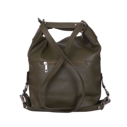 Geanta tip rucsac din piele Monty kaki - Img 2