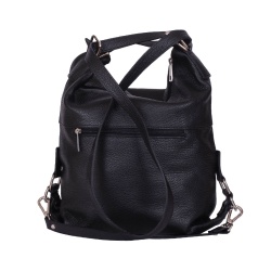Geanta tip rucsac din piele Monty neagra - Img 2