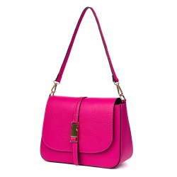 Poseta din piele naturala Aretha fucsia - Img 1
