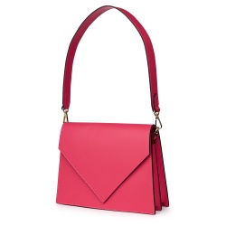 Poseta din piele naturala Virginia fucsia - Img 1