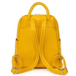 Rucsac din piele naturala Silvio galben - Img 2