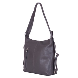 Geanta rucsac 2-in-1 din piele naturala Alesandra gri - Img 1
