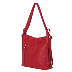 Geanta rucsac 2-in-1 din piele naturala Alesandra rosie - Img 1
