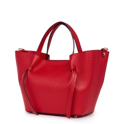 Geanta shopper din piele naturala Veronica rosie - Img 1