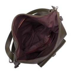 Geanta tip rucsac din piele Monty kaki - Img 3