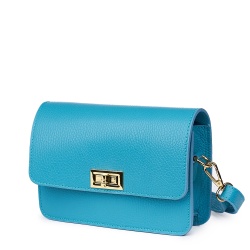 Poseta din piele naturala Mona bleu - Img 1