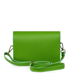 Poseta din piele naturala Mona verde deschis - Img 2