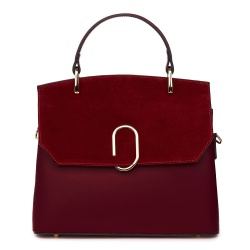 Poseta din piele naturala Ruby grena - Img 4