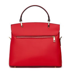 Poseta din piele naturala Ruby rosie - Img 2