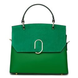 Poseta din piele naturala Ruby verde - Img 4