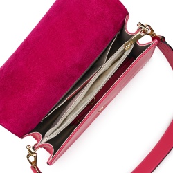 Poseta din piele naturala Virginia fucsia - Img 3