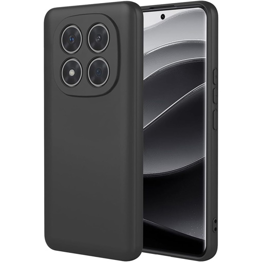 BestCase® Husa pentru Xiaomi Redmi Note 14 Pro Plus, Premium Slim Silicon 1.2MM, Microfibra in interior, Antisoc, Protectie camera si ecran, Negru