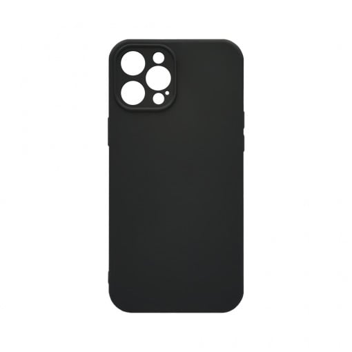 Husa BestCase® Premium Silicon, Compatibila Cu Apple iPhone 12 Pro Max, 1.2MM Slim, Microfibra in interior, Antisoc, Rezistent la socuri, Protectie Camera, Margini ridicate pentru protectia ecranului, Negru